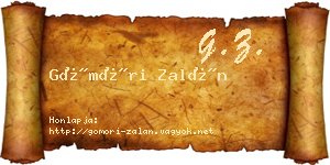 Gömöri Zalán névjegykártya